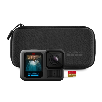 GoPro Camera HERO13 - the best camera so far, including SanDisk microSD card with 64 GB + transport bag - black